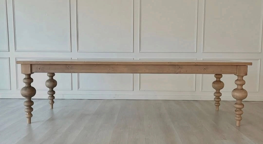 Magnolia Estate Dining Table | Seamless Solid Wood Top | Handcrafted Farmhouse Table