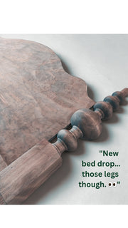 The Savanah Spindle Bed | Solid Wood Farmhouse Bed Frame | Rustic Turned Leg Bed | Handmade Custom Hardwood Furniture