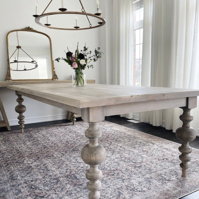 Magnolia Estate Dining Table | Seamless Solid Wood Top | Handcrafted Farmhouse Table