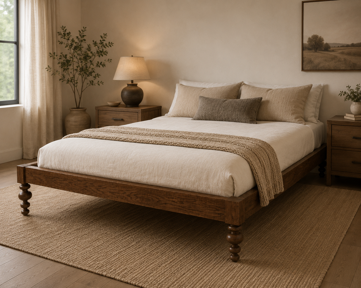 Savannah Platform Bed | Handcrafted Pine or Oak Wooden Bed Frame