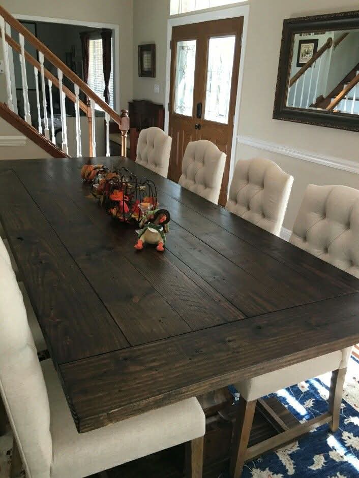 Fancy Pedestal Farmhouse Table