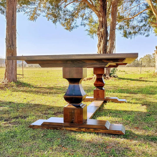 Fancy Pedestal Farmhouse Table